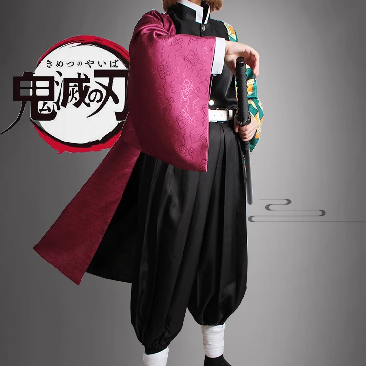 Аниме! Demon Slayer: Kimetsu no Yaiba Tomioka Giyuu Кимоно Готическая униформа косплей костюм на Хэллоуин Любой Размер