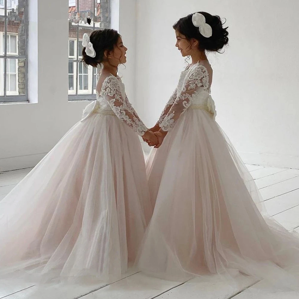 

Ball Gown Flower Girl Dresses 2021 Appliques Kids Princess Dress For Weddings First Communion Dress Pageant Gowns