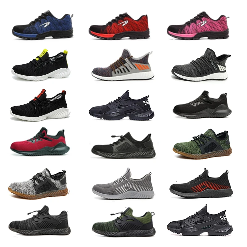 Защитные рабочие ботинки мужские сетчатые со стальным носком неразрушимые