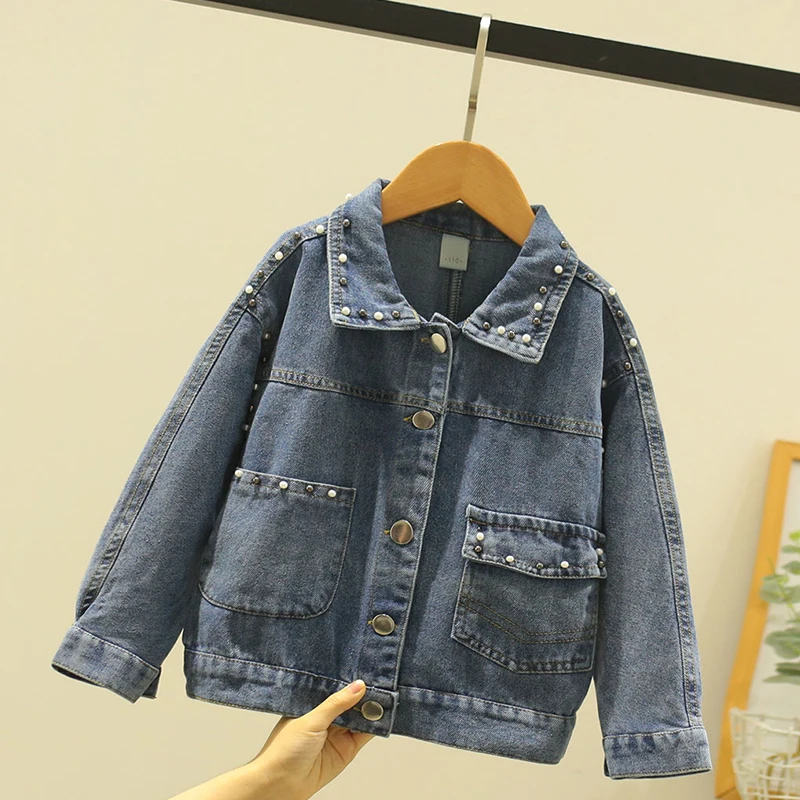 

Girls Coat Fashion Denim Coats for Baby Girls Spring Kids Outerwear Autumn Long Sleeve Children Tops for 6 8 10 12 14 Years