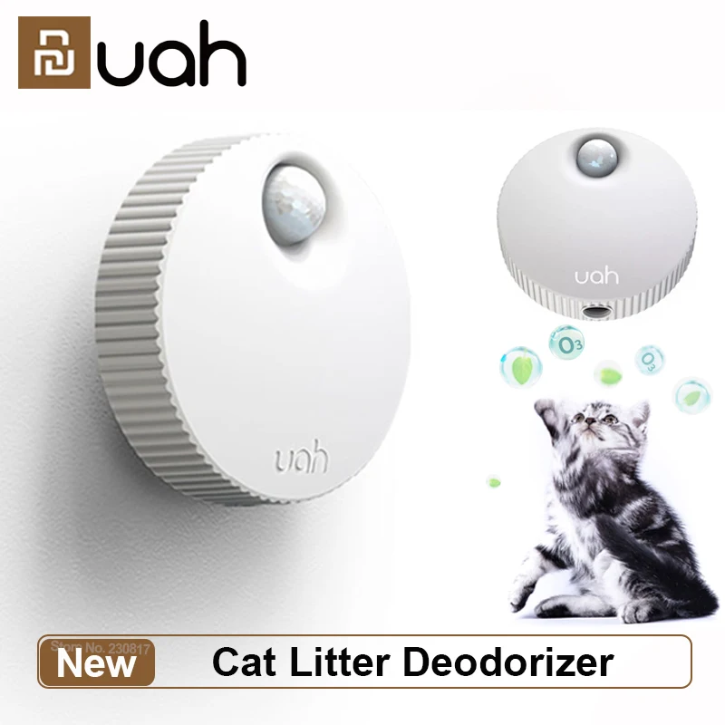 

Uah Cat Litter Box Smart Deodorizer 24-hour Smart Monitoring Long Battery Life Positioning Adsorption Pet Smart Deodorizer