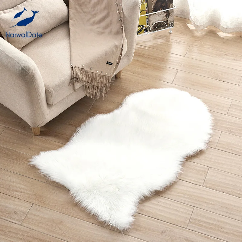 Роскошный меховой коврик из искусственной овчины ковры натуральная огранка для
