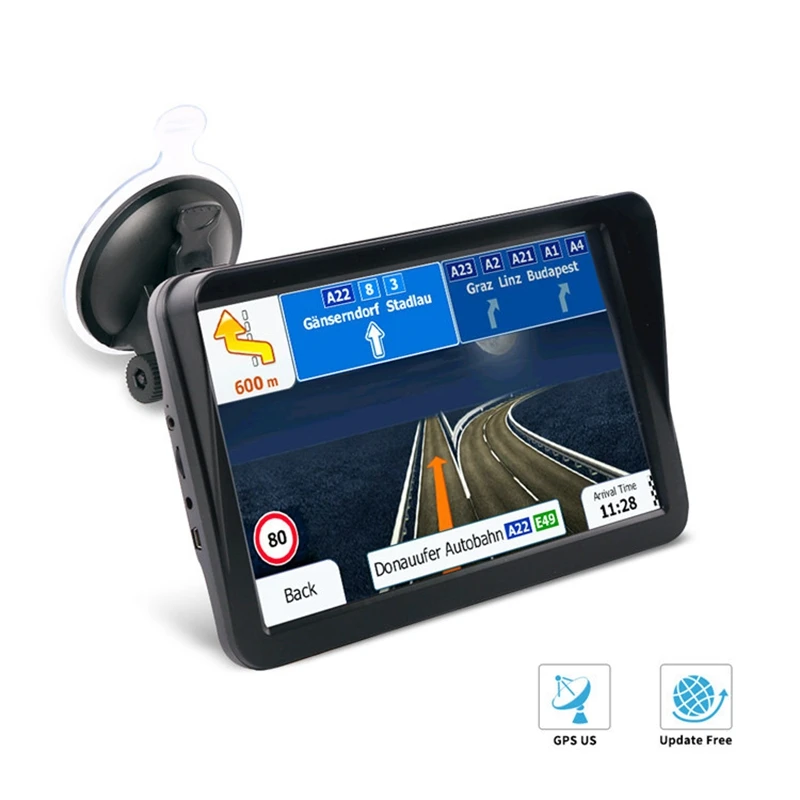 

Truck Sat Nav 9 Inch with Sunshade GPS Navigation Voice Navigator Contact Screen Navigation with Bluetooth Free Maps