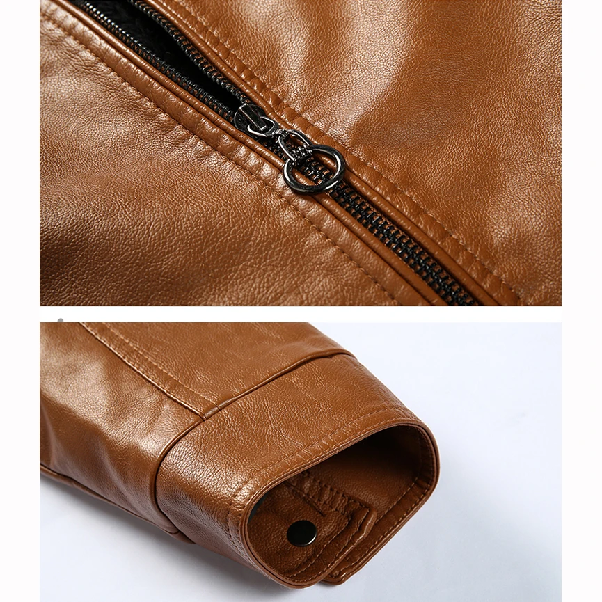 Luxury Men PU Leather Jacket 2019 Outfit Fashion Mens Jackets Coat Zipper Pocket Design Coats Male Motorcycle Brand Clothing | Мужская
