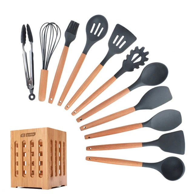 11/12/13Pcs Silicone Kitchen Set nonstick Kitchen Utensils Set with Spoon Spatula Cooking Accessories Baking Kitchen Tools Set - Цвет: 12 Pcs kitchen set