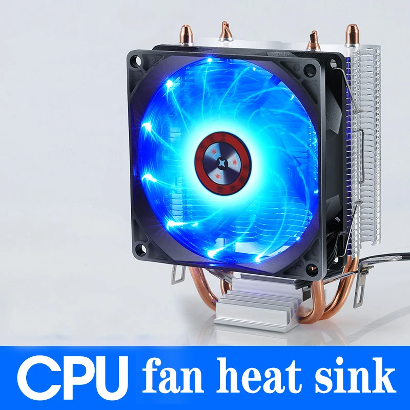 Blue Радиатор охлаждения процессора тихий вентиляторы для Intel LGA775 1155 1156 ПК компьютер процессор материнской платы Вентилятор охлаждения Сияющий звезда свет издание - Цвет лезвия: Blue