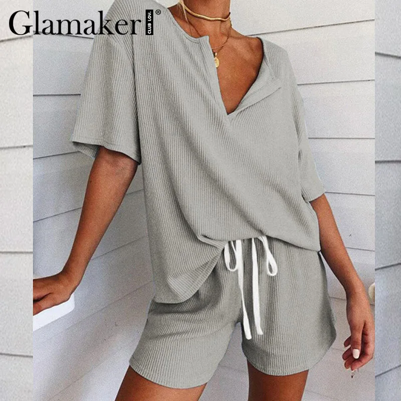 Женский комплект из двух предметов Glamaker повседневный летний свободный клубный