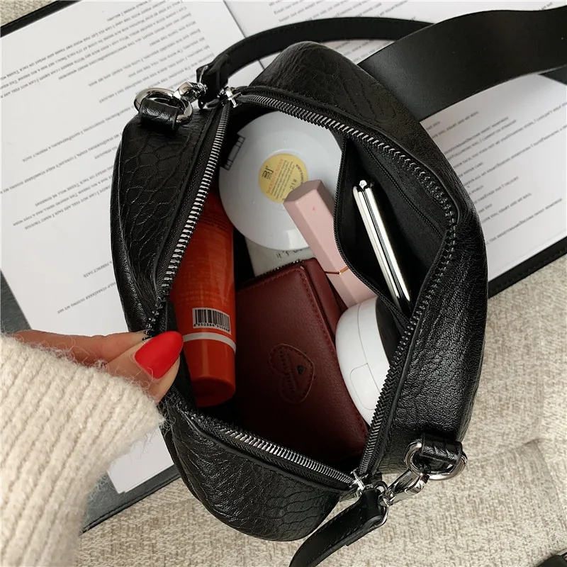 

Classic Black Women Square Bag Luxury PU Leather Lady Shoulder Bags Holiday New Solid Color All-match Diagonal Handbags Sac 2020