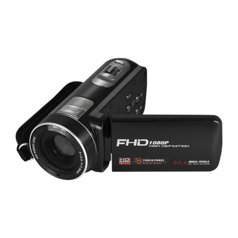 Цифровая видеокамера Full HD 1080P с цифровым зумом 16x вращением ЖК экран макс. 24