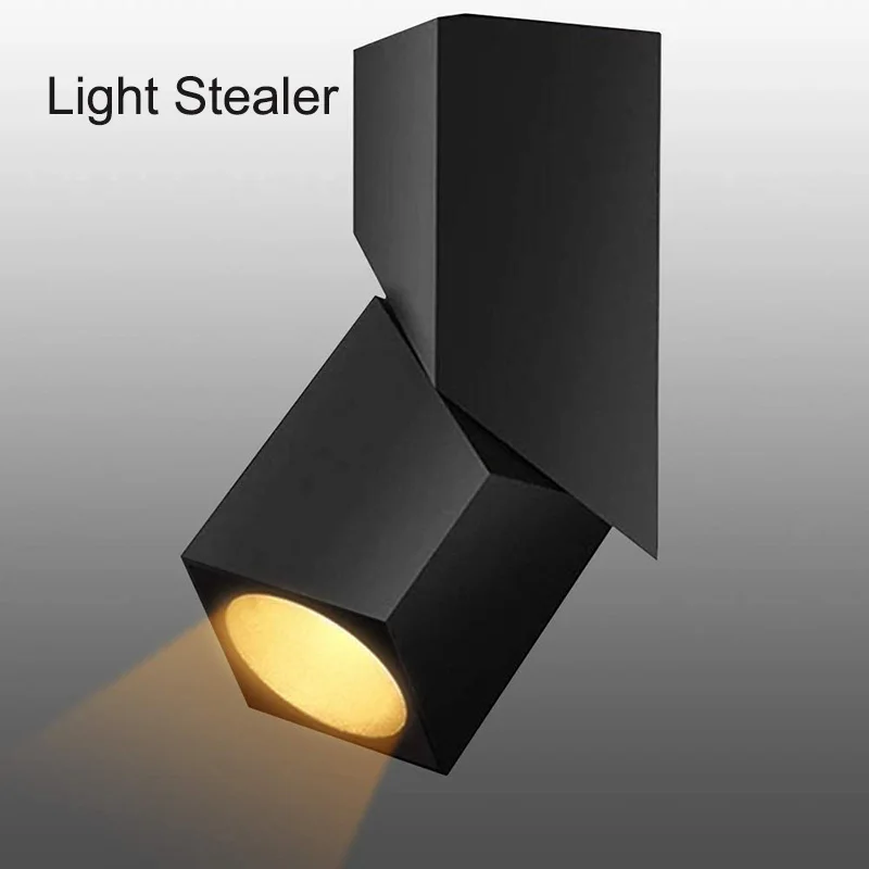 

LED Square Folding Spotlight Rotating Nordic Style Minimalist Fashion Design Studio Creative Surface Mounted Ceilinglight