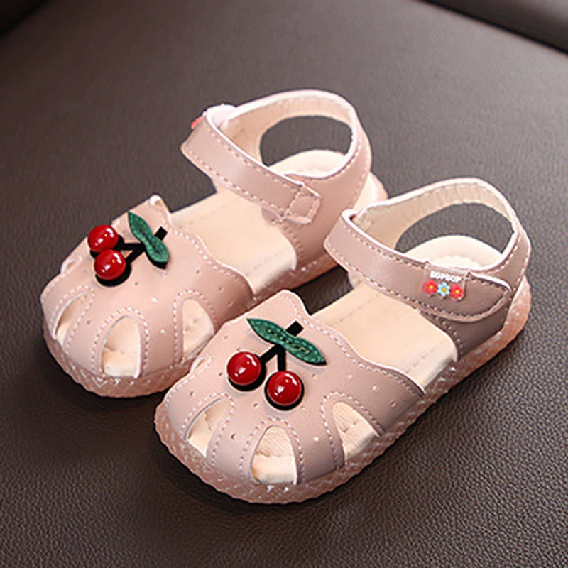 Summer Baby Girls Sandals Cute Cherry Closed Toe Toddler Infant Kids Shoes Princess Walkers Little CSH931 |