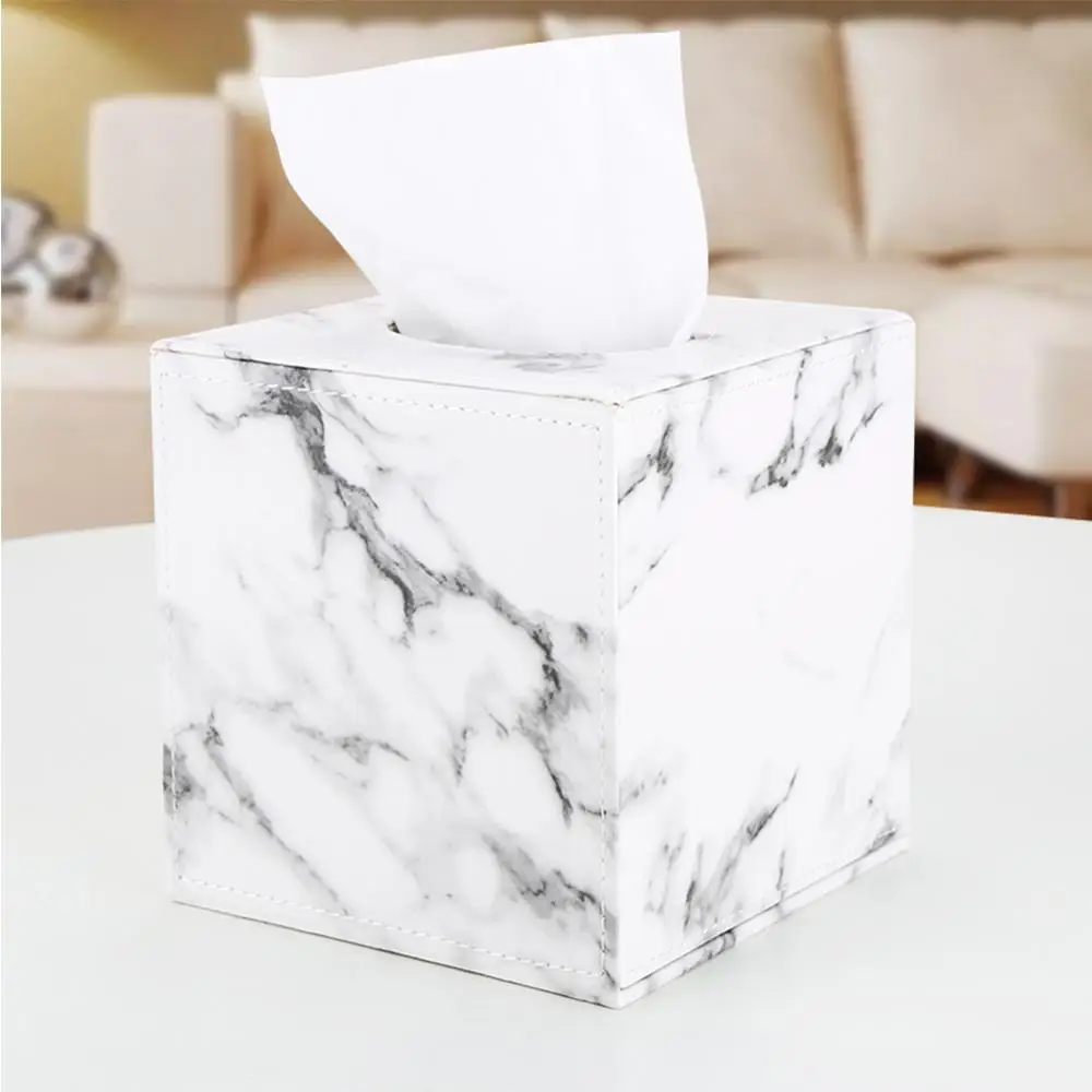 A040 marble Квадратная Мраморная коробка для салфеток из искусственной кожи, держатель для туалетной бумаги, коробка для салфеток, чехол, канистра, Диспенсер, украшение дома - Цвет: A040 marble
