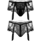 Трусы мужские кружевные черные с отделением для пениса