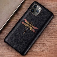 genuine leather phone case for iphone 12 11 pro x xr xs max se 2020 case for 6 6s 7 8 plus cowhide animal picture cover