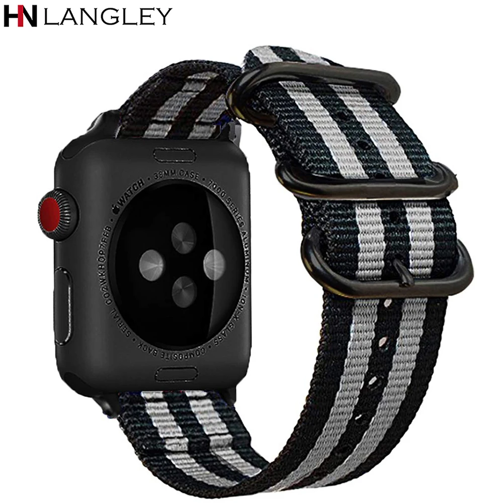 Ремешок для наручных часов Apple Watch Band 42 мм 44 нейлоновый браслет Series 4 3 2 1 38 40 прочная