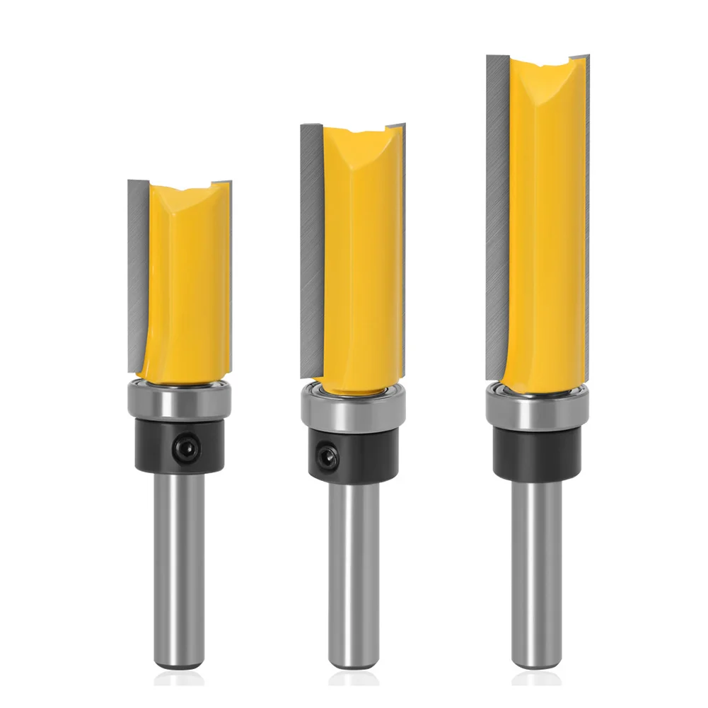 

Set Shank Wood Router Bit Top Bearing Flush 3pc 8*15.9*30/40/50mm 2020