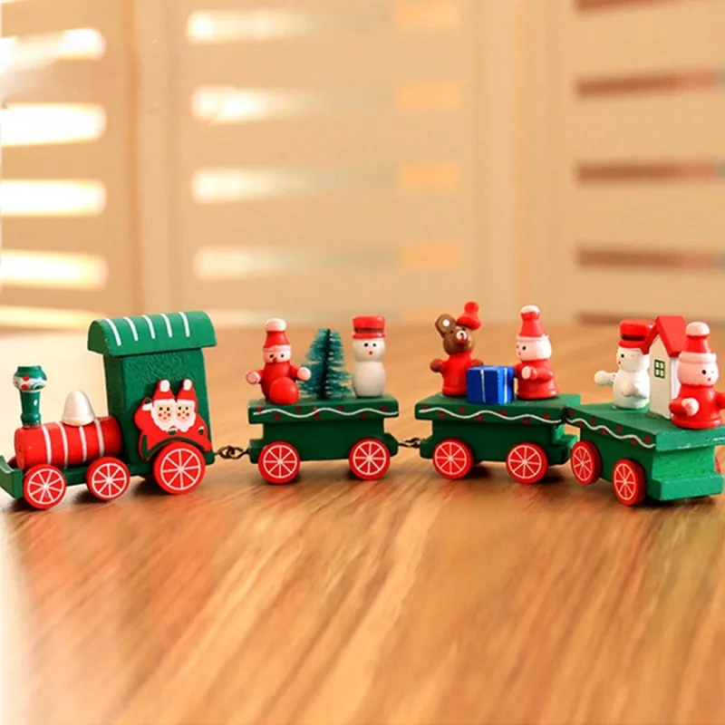 Рождественский ужин Украшение стола деревянный Паровозик детский сад украшения
