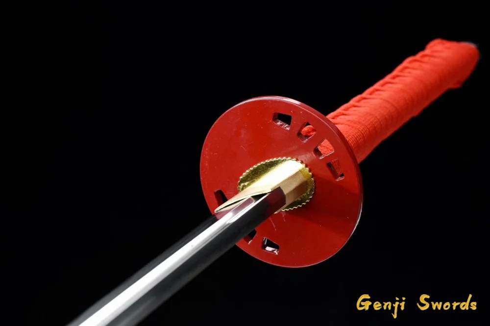 Handmade Full Tang Japanese Red Kill Bill Katana 1045 Carbon Steel Samurai Sword Sharpened Edge