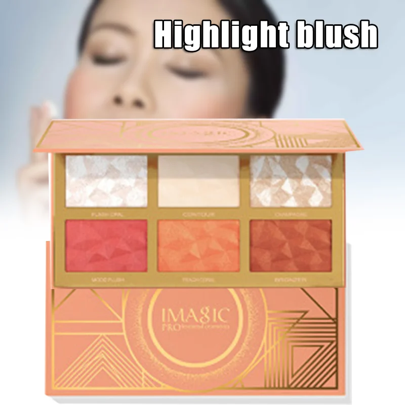 

Палитра румян, 6 цветов, блестящая многофункциональная Румяна Power SSwell