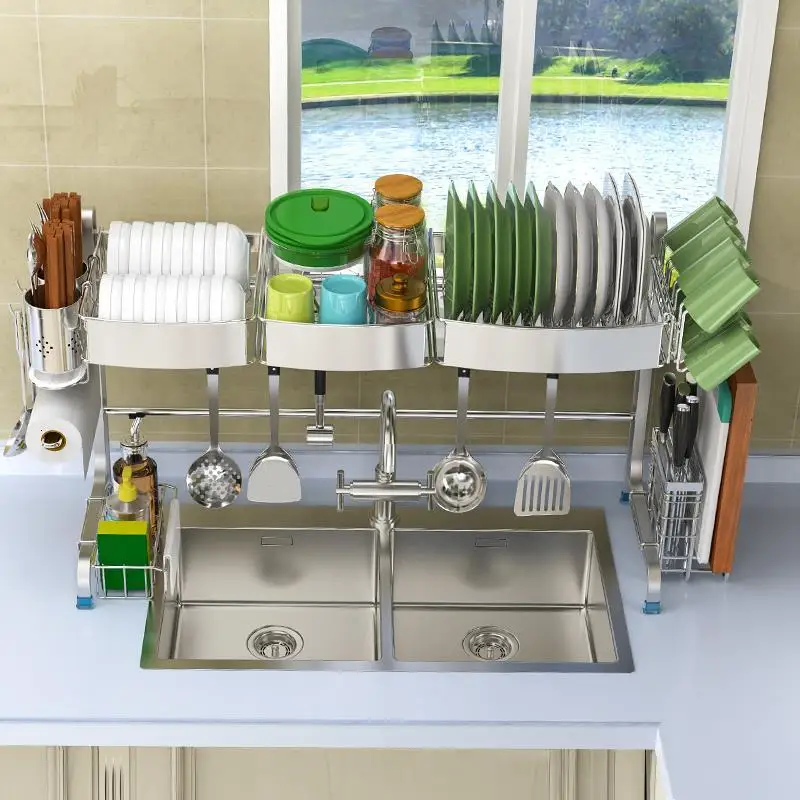 Сушилка для посуды аксессуары раковины органайзер из нержавеющей стали кухни