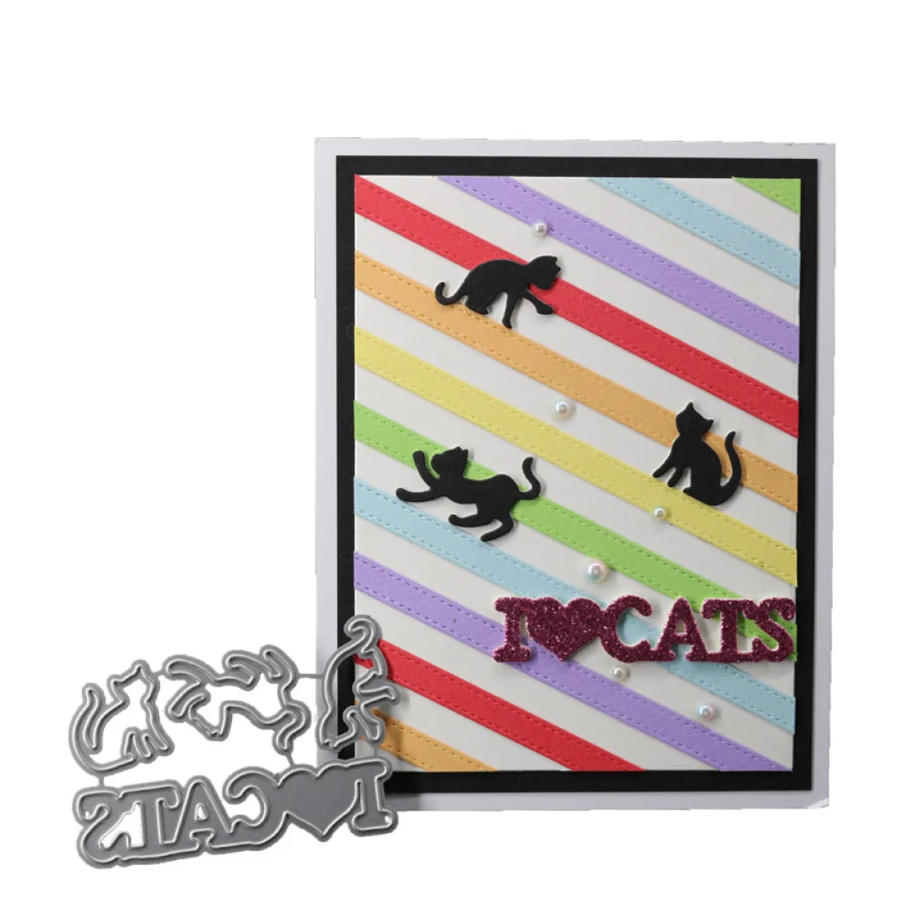 

Animal Cats Frame Metal Cutting Dies Stencil Template For DIY Scrapbooking Embossing Paper Cards Album Making Craft Die Cut