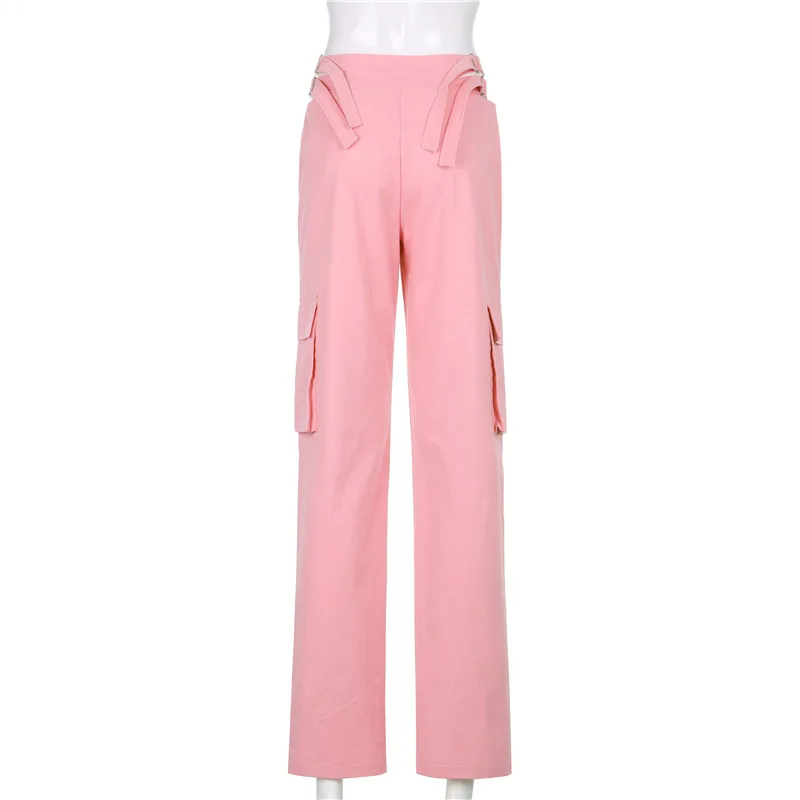 

Women's Casual Loose Sweatpants Lightweight Hollow Out Solid Color Work Cargo Pants with Pockets