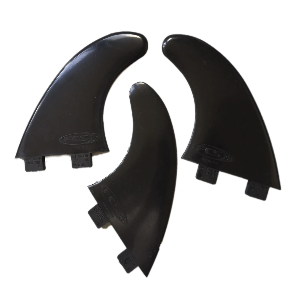 

Plastic FCS G5 surf fin black surfboard M size fins Medium surf Tri Set
