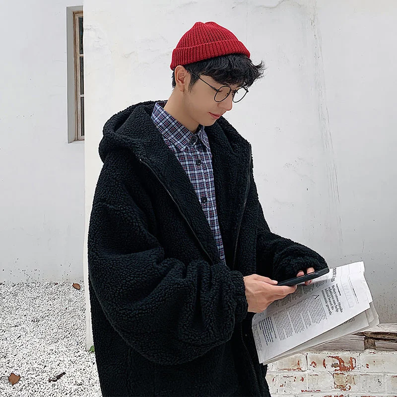 Зимние мужские повседневные куртки 2021 пальто из овечьей шерсти утепленные парки