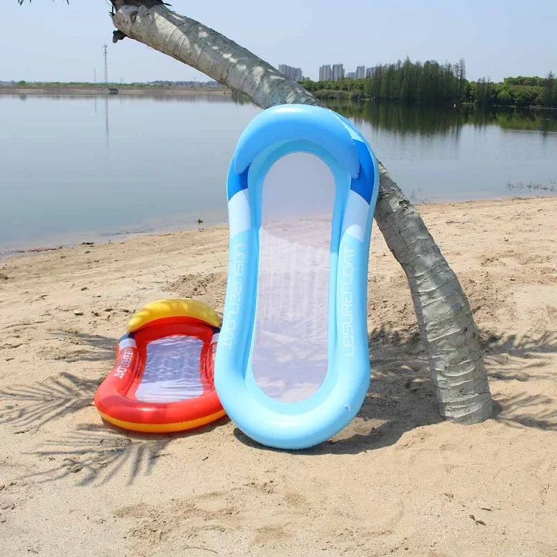 

Inflatable Pool Float Lounger with Head Pillow Backrest Swimming Pool Floating Water Hammock Recliner Beach Floaty Party Toys