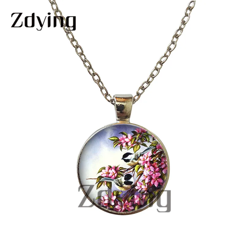 Zdying Новое поступление подвеска в виде птиц стеклянный кабошон с фото