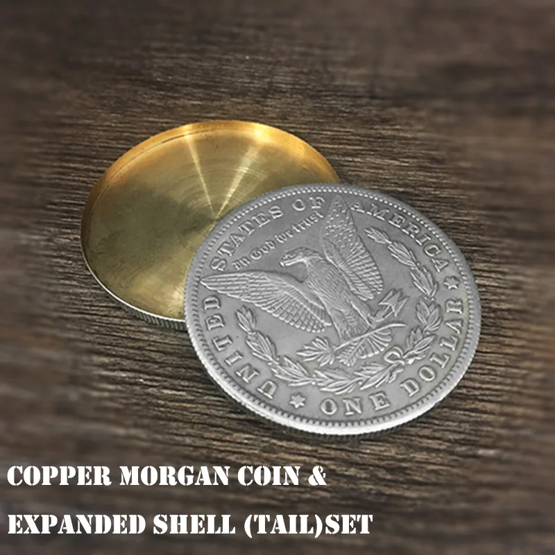 Morgan Dollar и Расширенная оболочка (хвост) набор волшебной монета для фокусов
