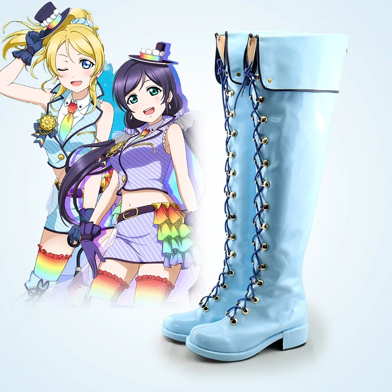 

Anime LoveLive Eli Ayase rainbow Cosplay boots Anime Shoes