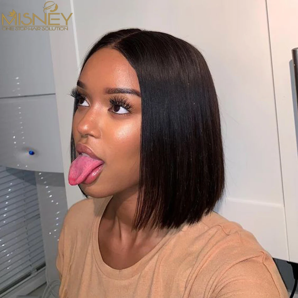 

Парик Misney с коротким бразильским Бобом, парики из человеческих волос на сетке спереди для женщин, парик на сетке спереди 13x4, парик на сетке, в...