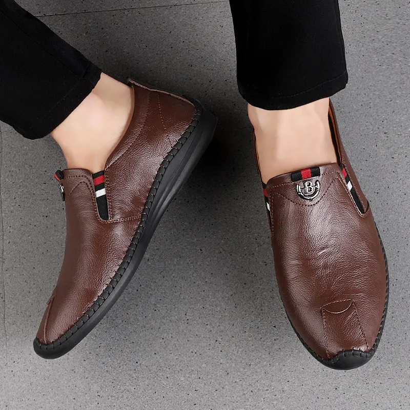 

Party Men's Shoes Office Business Non-slip Casual Leather High Quality Wear-resistant Trend Handmade Tourism Brand