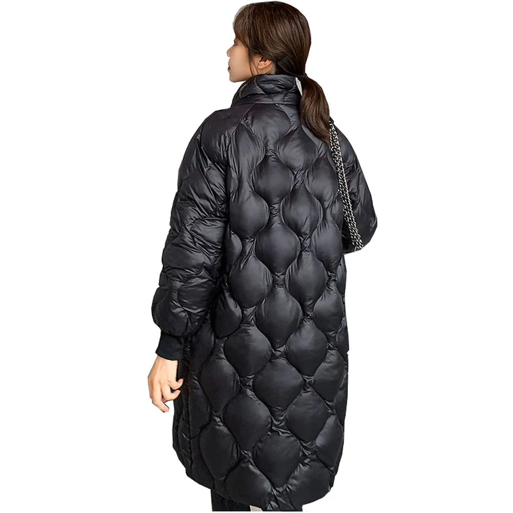 

FAKUNTN Parka Women's long standing collar 2021 winter new Korean bright face over knee jacket Winter parka 666