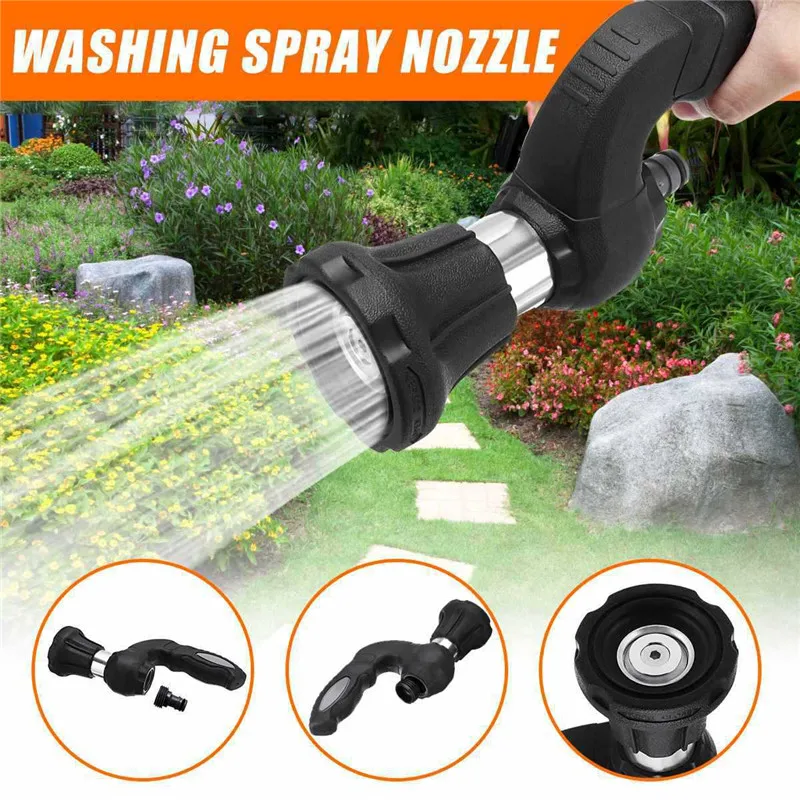 

Garden Water Sprayer Gun Mighty Power Hose Nozzle Mutifunctional Household Car Washing Yard Lawn Pipe Tube Nozzle Sprinkle Tools
