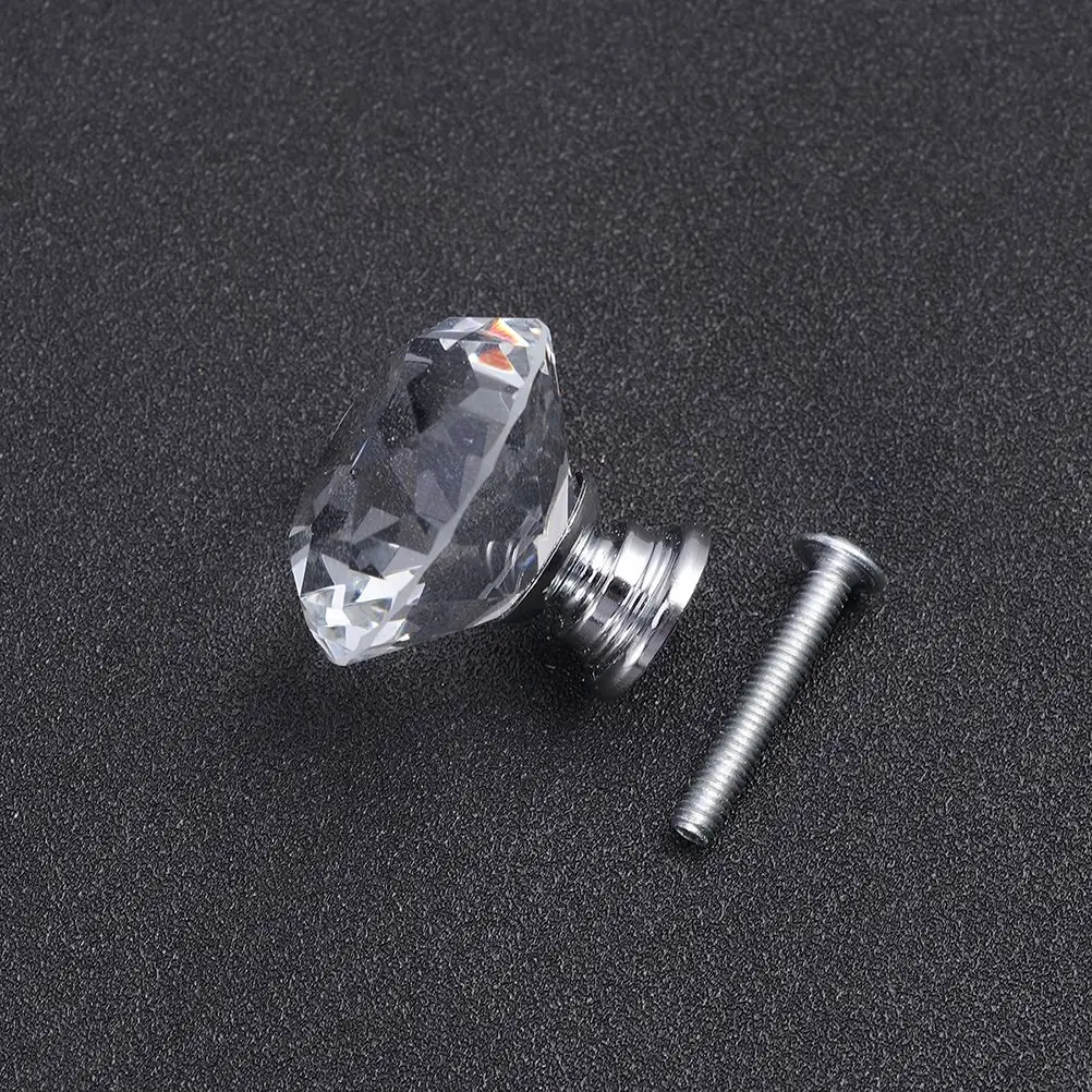 6 шт. Хрустальная Поворотная Кнопка алмазные ручки для ящиков стеклянные дверные