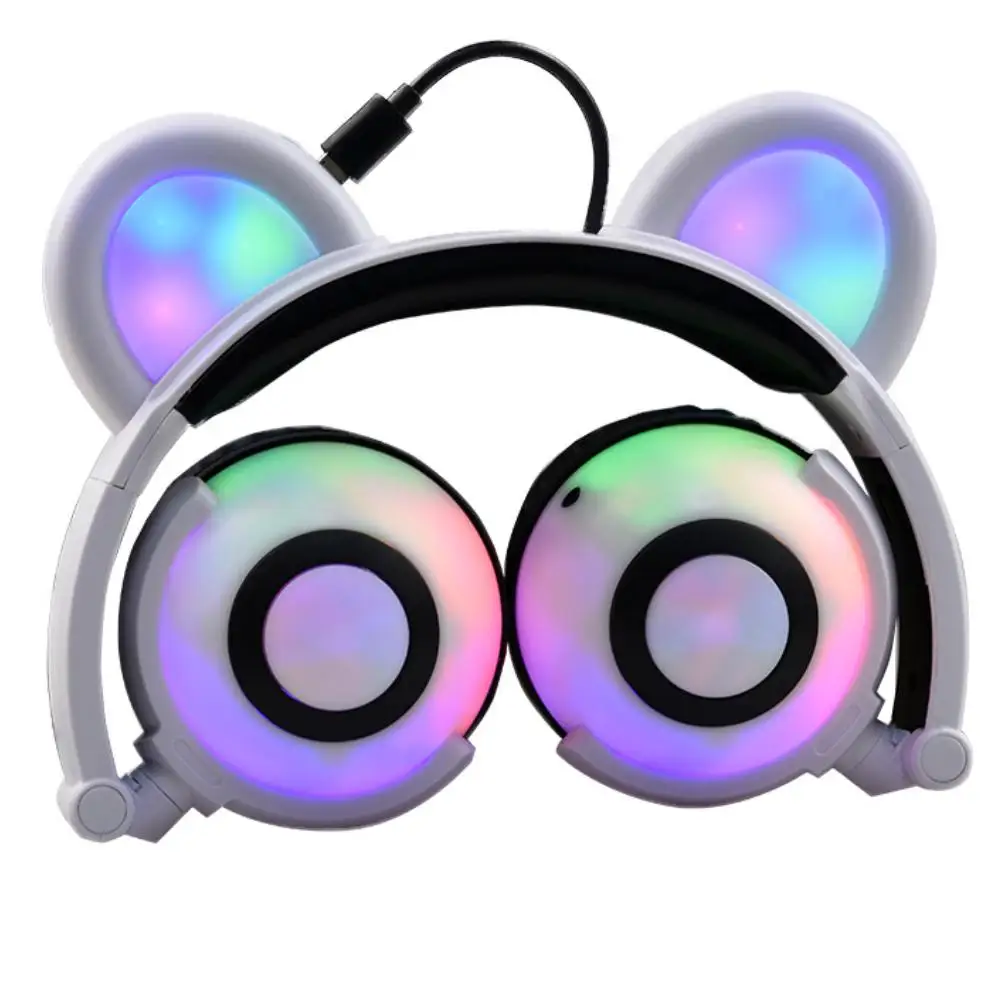 Милые Складные Наушники панда Медведь гарнитура для детей наушники косплея со
