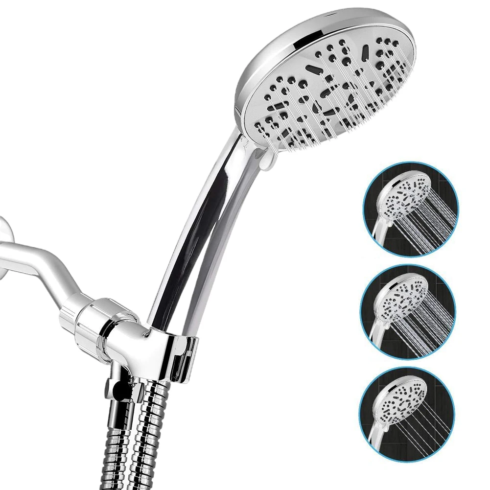 

Shower Head Set 9 Functions Handheld High Pressure Rain Shower Water Head With Bracket Hose Shower Holder Bathroom Tool