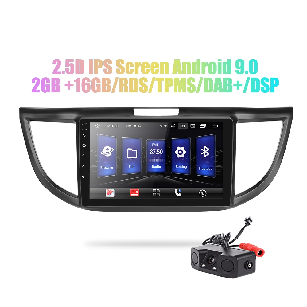 Автомагнитола 2 din 9 дюймов Android 0 DSP 2.5D IPS экран GPS навигация Wi Fi для Honda CRV MP5 передняя
