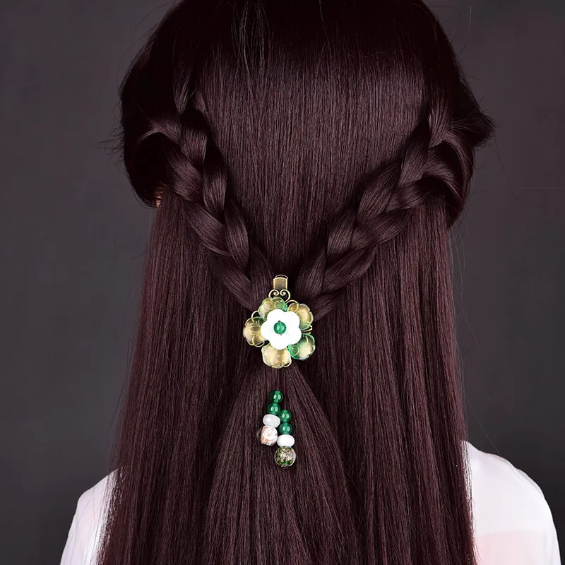 Модная цветная заколка для волос с глазурью Винтажная ханьфу династии Тан