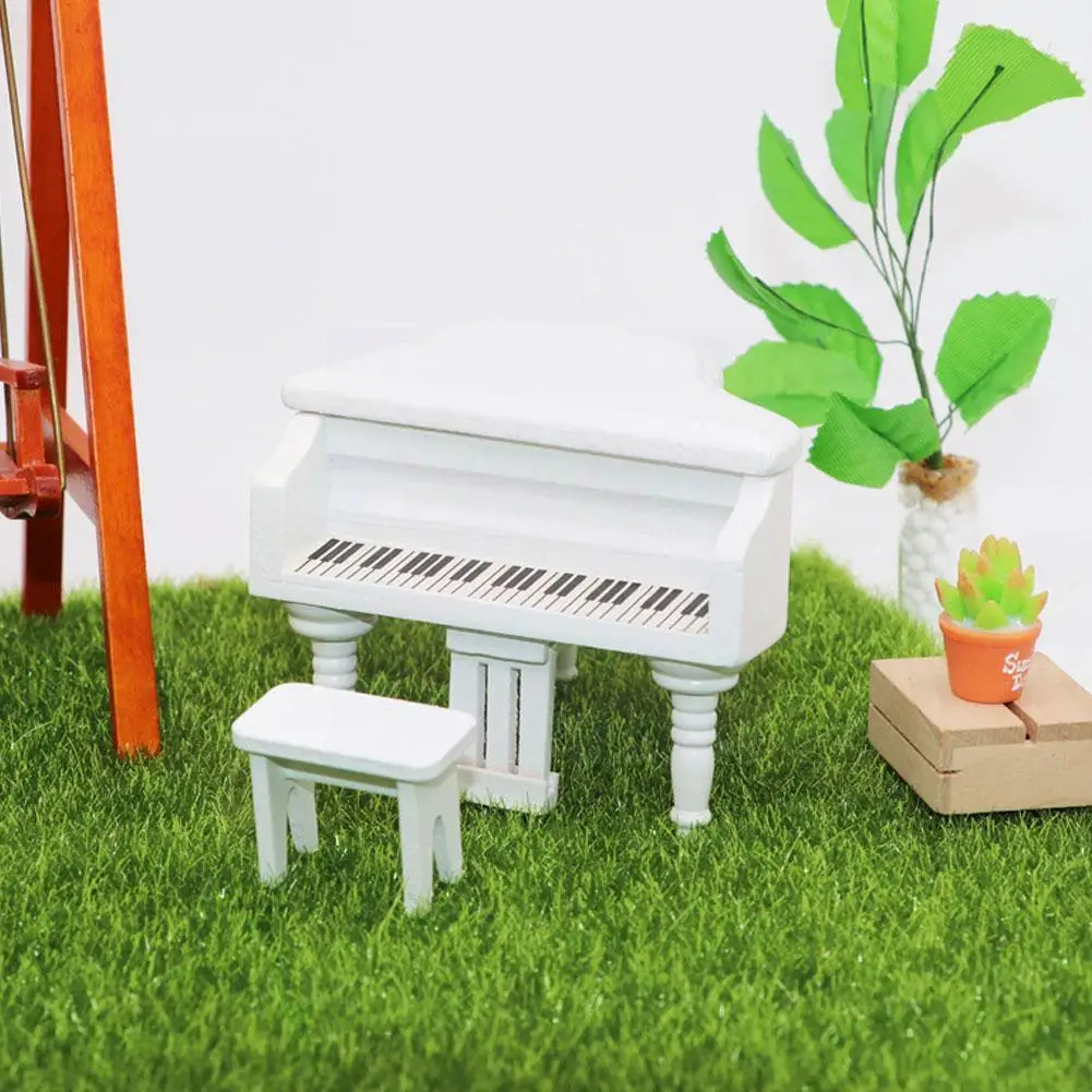 

Коллекция 1/12 года, миниатюрная мебель для кукольного домика, искусственная форма с табуретом, декор для комнаты, музыкальный инструмент, иг...