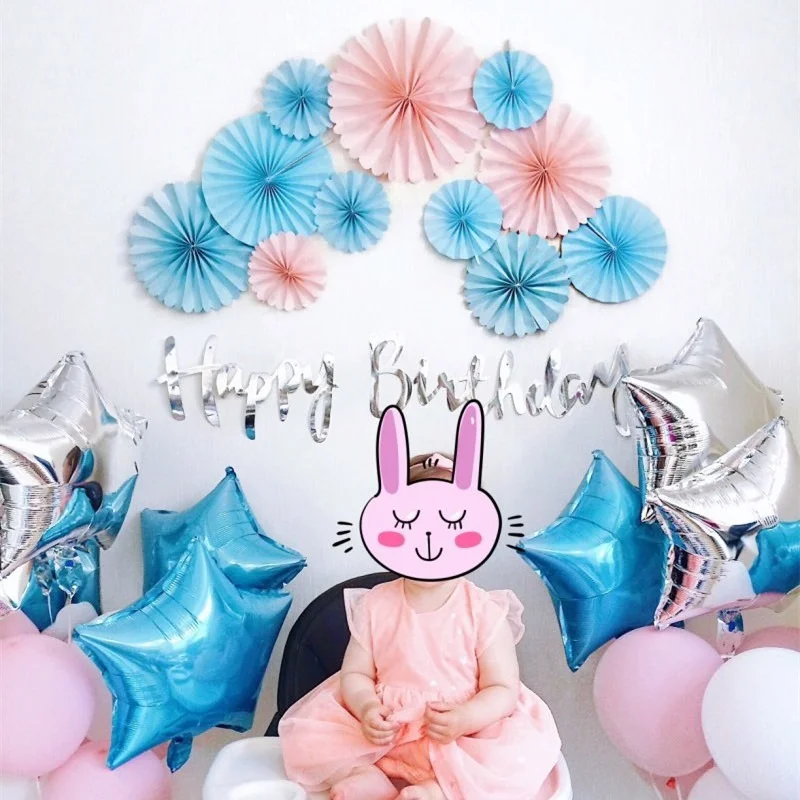 6pcs/Set 8&quot 12&quot 16&quot Mixed Size Colorful Wheel Hanging Paper Fan Pink Blue for Baby Shower Birthday Wedding Party Home Decoration | Дом