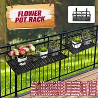 305060cm garden hanging flower basket plants iron rack wall fence balcony flower pot tray garden pot planter holder decoration