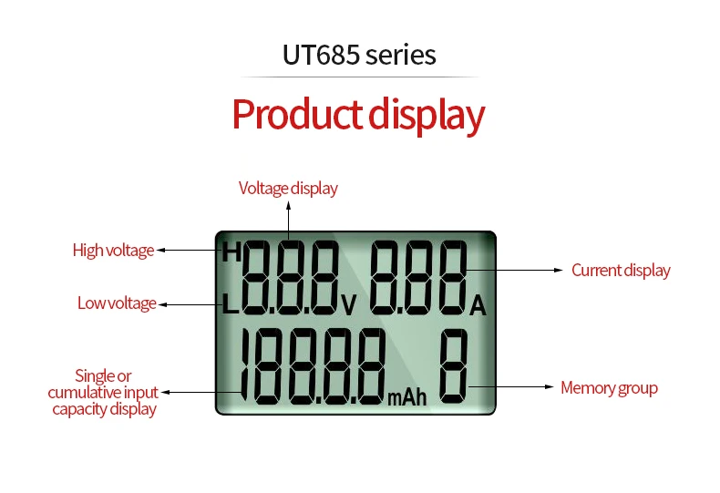 UNI-T UT658B USB тестер телефон компьютер зарядка Напряжение Ток энергии монитор ЖК-подсветка