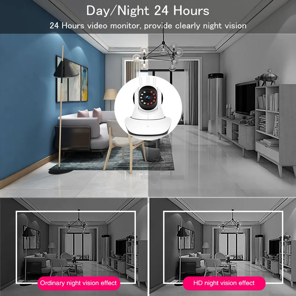 Домашняя камера видеонаблюдения с автоматическим отслеживанием IP Wi Fi ночным