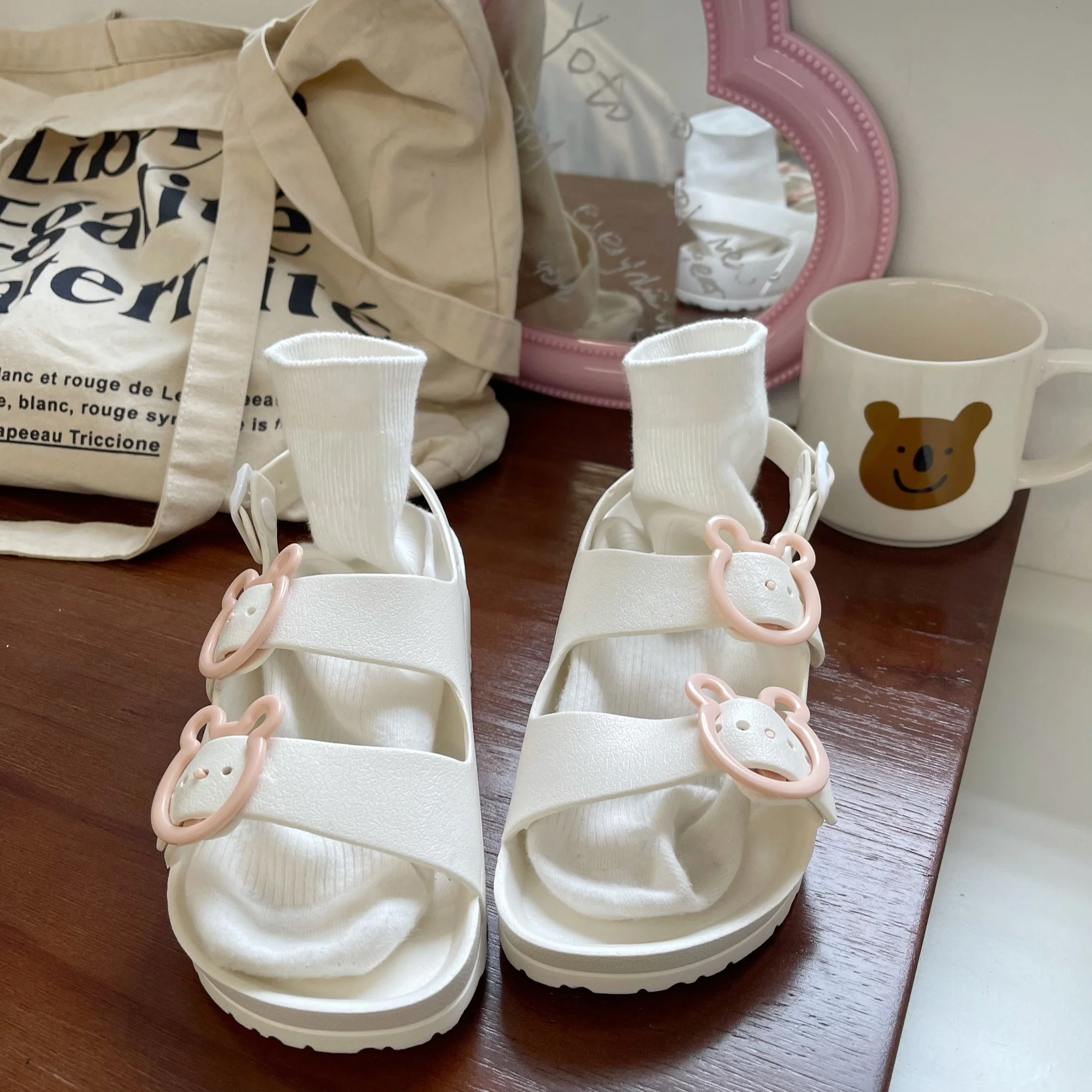 

fashion Summer Sandals Women Japanese Shoes Non-slip PU Leather Comfortable Lolita Ins Cute shoes Casual