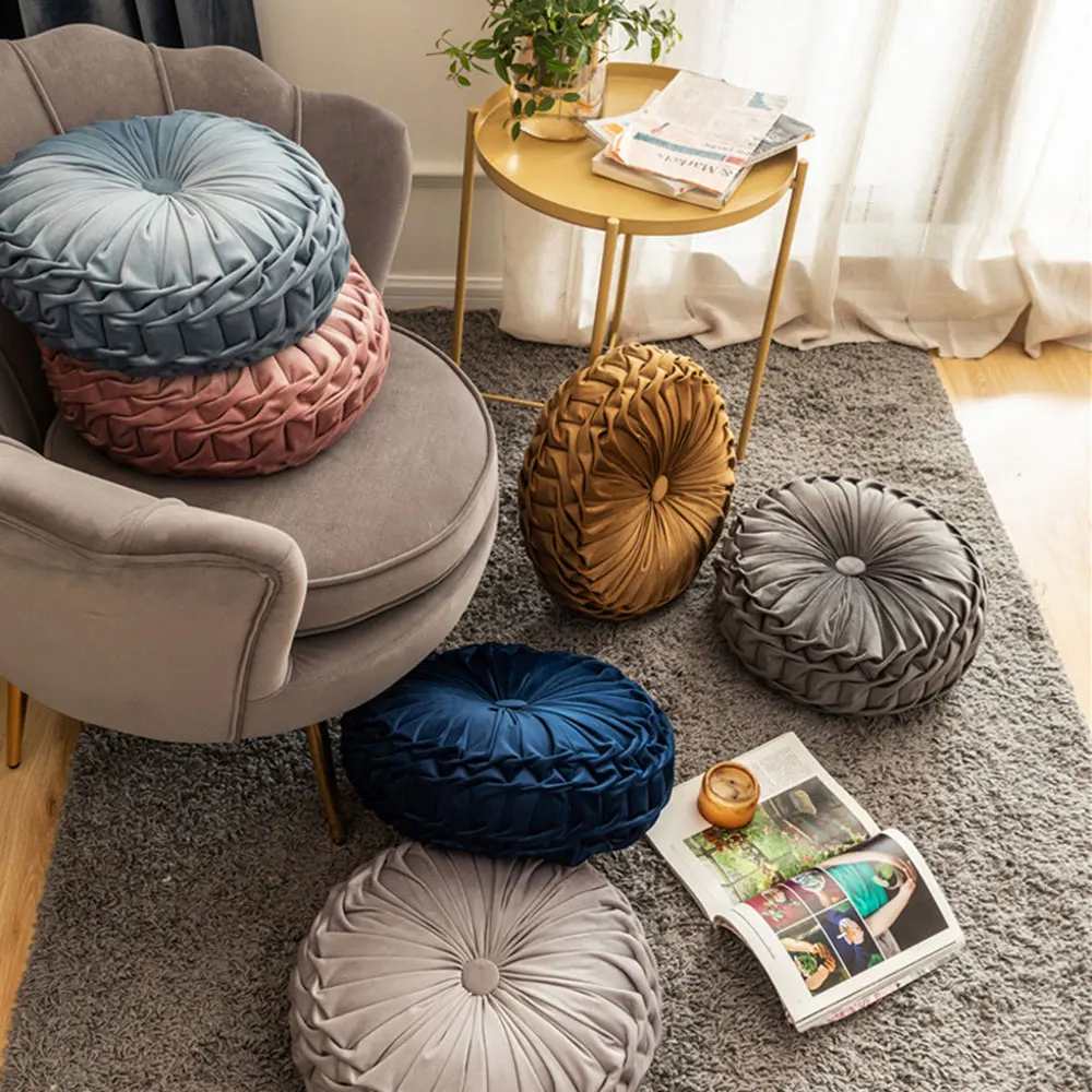 Svetanya круглая подушка, Европейский твердый 3D стеганый бархатный мягкий с сердечником для дивана, кресла, автомобиля