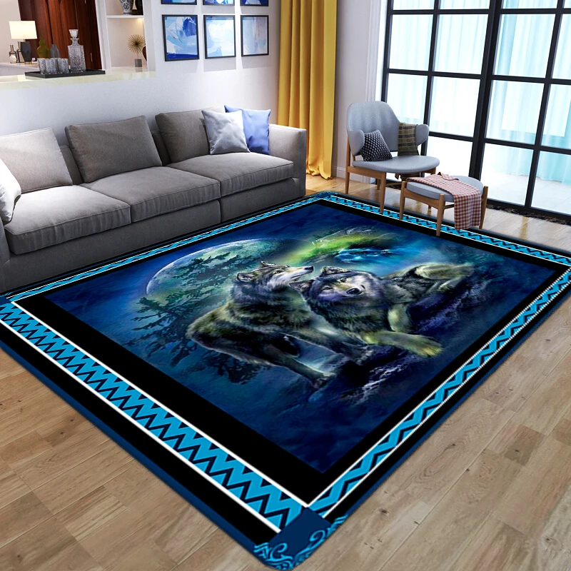 3D креативный волчий ковер мягкие фланелевые ковры для гостиной спальни детский