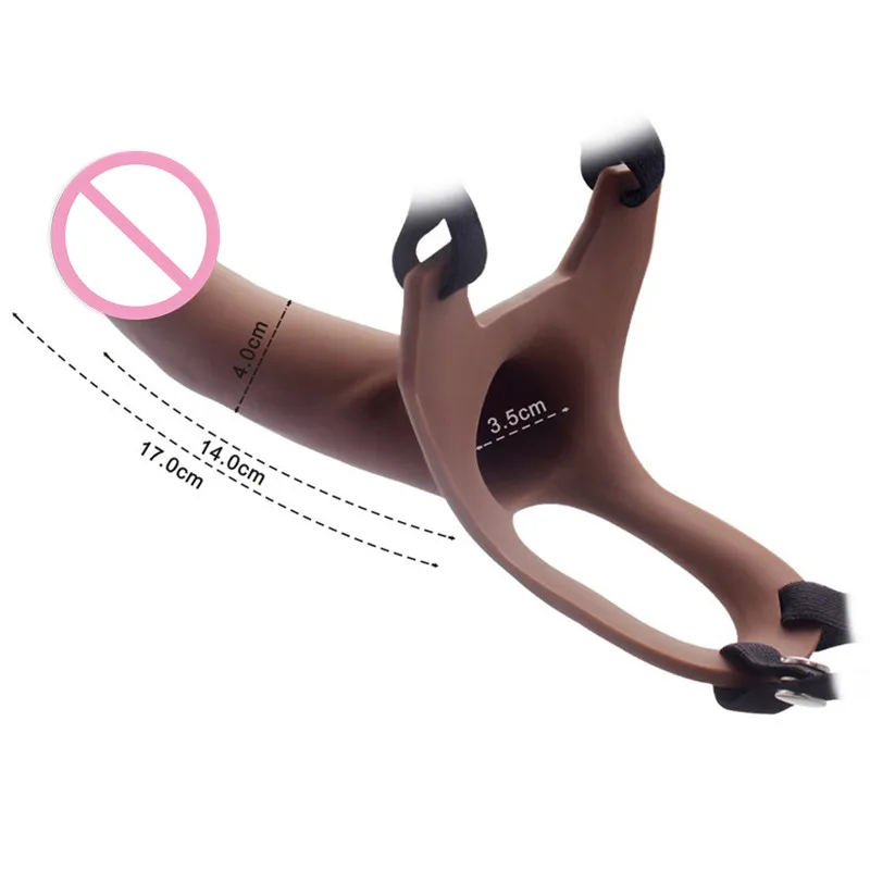 Реалистичный пенис член на фаллоимитатор силиконовый полый страпон жгут